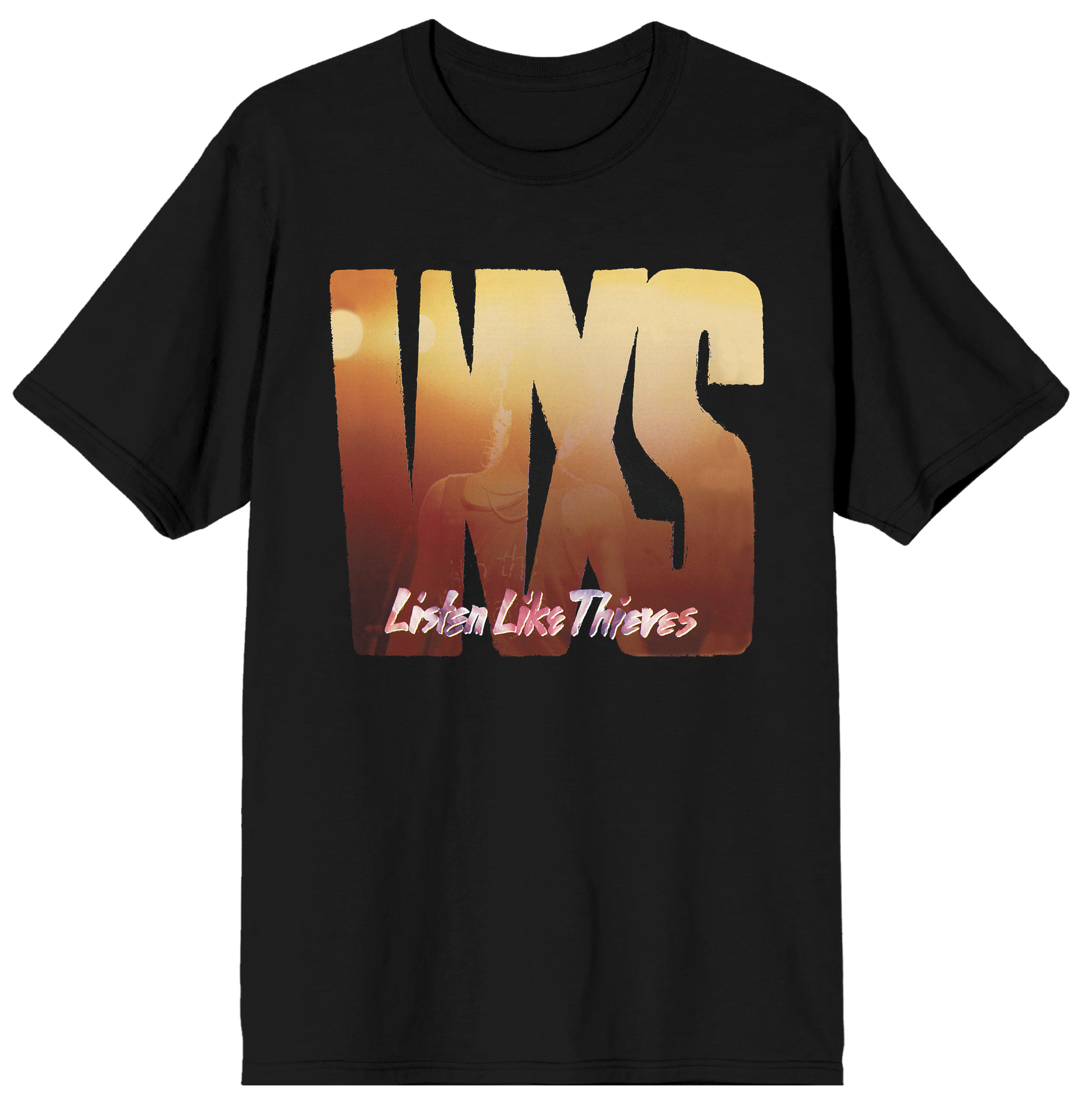 Celebrate four decades of INXS’s global breakthrough album, "Listen Like Thieves" with this official 40th Anniversary T-shirt. The front features colorful artwork inspired by this record and is perfect for fans who admire the band's timeless sound and style.