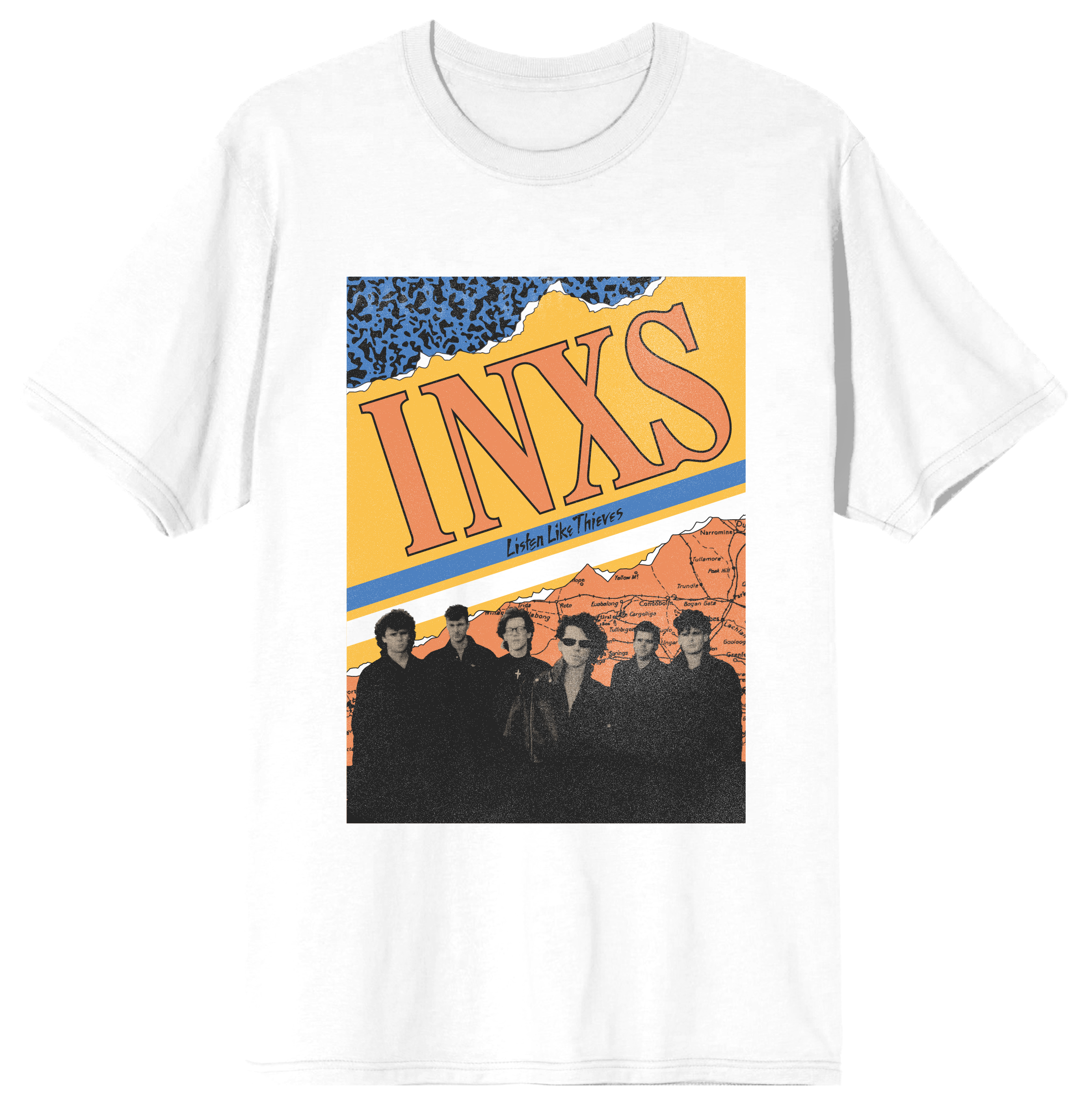 INXS 'Listen Like Thieves Tour' (Nero) Maglietta - NUOVO E UFFICIALE INXS 'Listen Like Thieves Tour' (Nero) Maglietta - NUOVO E UFFICIALE