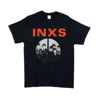 INXS Peace Sign Black T-Shirt Front